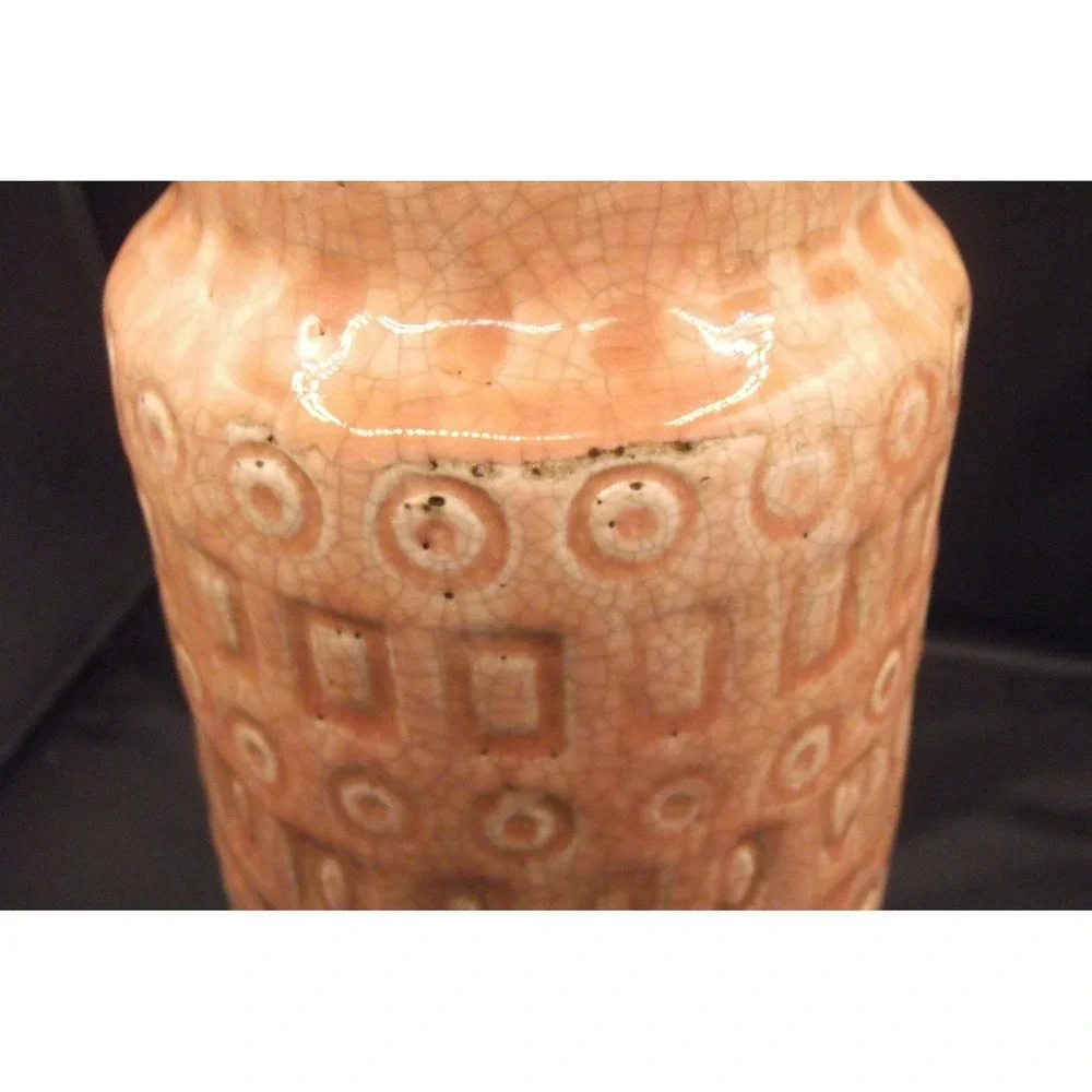 Jamie Young Ceramic Vase Set Textured Pattern Handcrafted Rustic Decor Markings - Picture 5 of 14